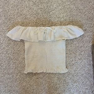 White tie off the shoulder top